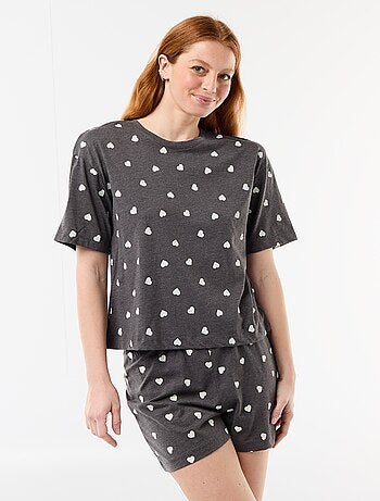 Pyjamaset top + short van jerseykatoen