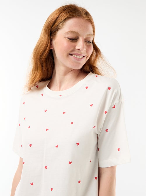 Pyjamaset top + short van jerseykatoen - Kiabi