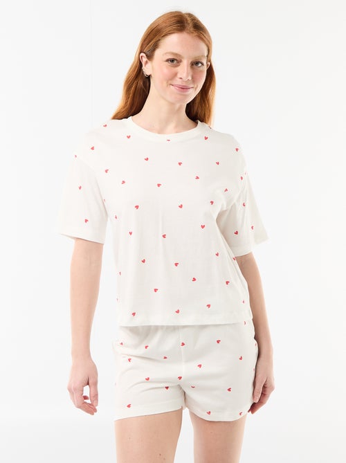 Pyjamaset top + short van jerseykatoen - Kiabi