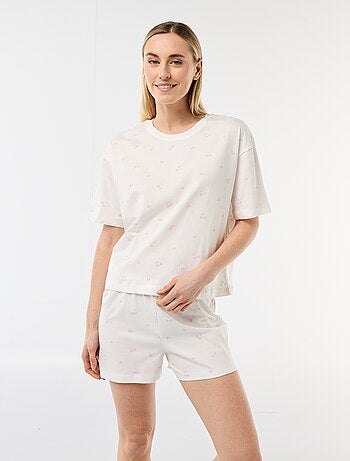 Pyjamaset top + short van jerseykatoen