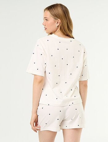 Pyjamaset top + short van jerseykatoen