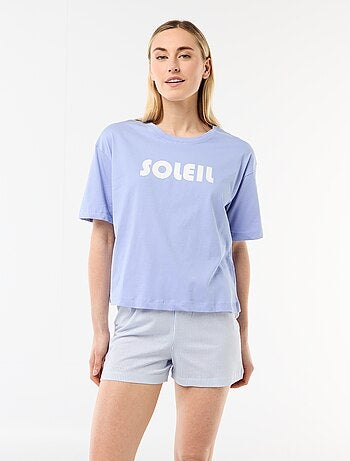 Pyjamaset top + short van jerseykatoen