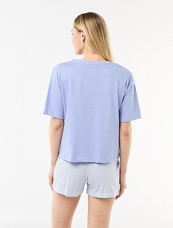 Pyjamaset top + short van jerseykatoen