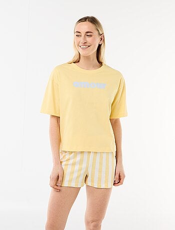 Pyjamaset top + short van jerseykatoen