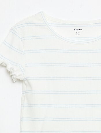 Pyjamaset top + short van ribkatoen