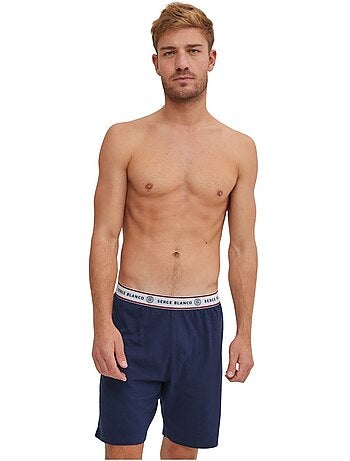 Pyjamaset voor heren van katoen met korte mouwen en t-shirt met ronde hals.