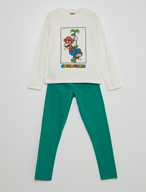 Pyjamasetje - Lang T-shirt + broek 'Super Mario' 'Nintendo' - 2-delig - Kiabi