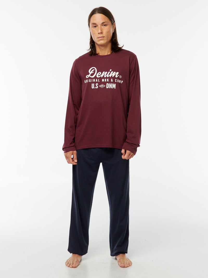 Pyjamasetje - Lange broek + T-shirt - 2-delig Rood - Kiabi