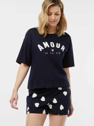 Pyjamasetje - T-shirt + short met print