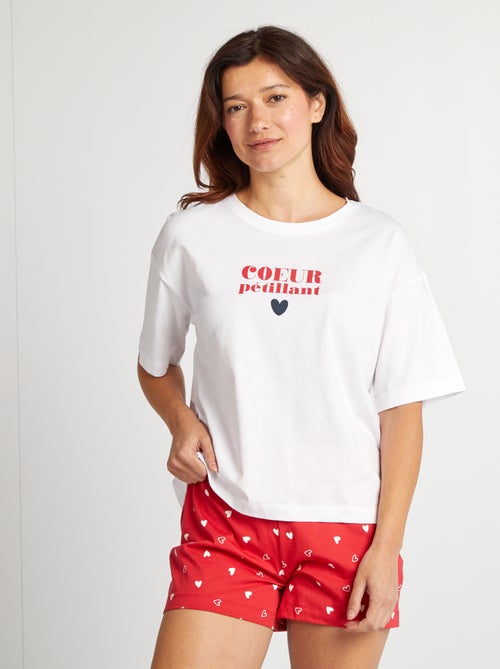 Pyjamasetje - T-shirt + short met print - Kiabi