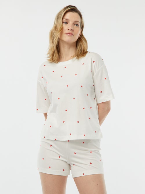 Pyjamasetje - T-shirt + short met print - Kiabi