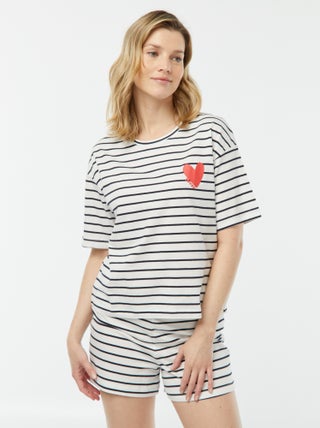 Pyjamasetje - T-shirt + short met print