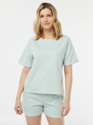 Pyjamasetje - T-shirt + short van gespikkeld tricot