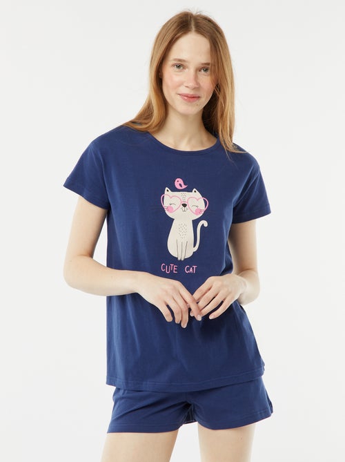 Pyjamasetje - T-shirt zonder mouwen + short met print - 2-delig - Kiabi