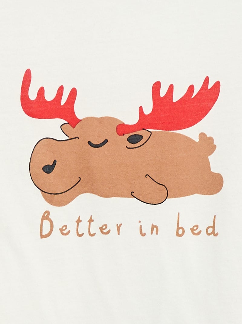 Pyjamasetje met T-shirt + broek - 2-delig Wit - Kiabi