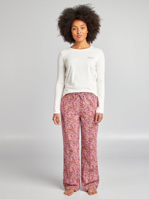 Pyjamasetje: T-shirt + broek met print - Kiabi