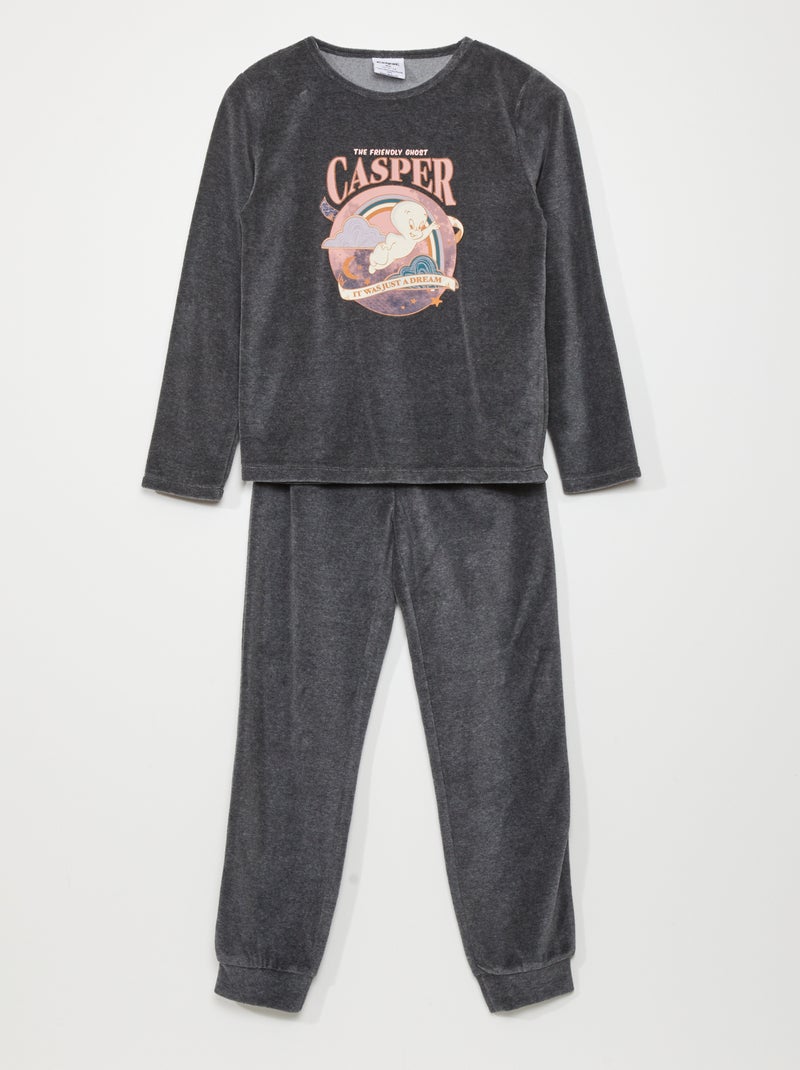 Pyjamasetje van velours 'Casper' - 2-delig - Halloween GRIJS - Kiabi