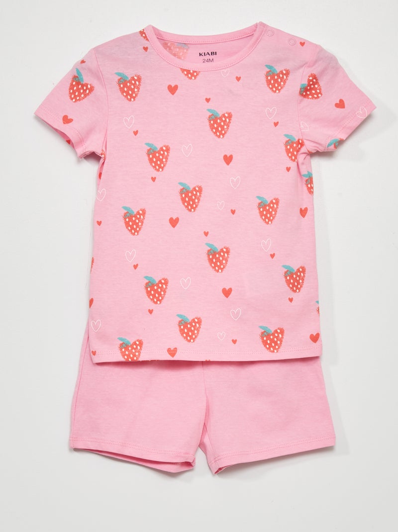 Pyjamashirt + -short - 2-delig ROSE - Kiabi
