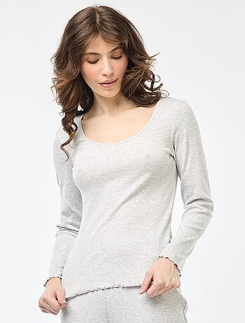 Pyjamashirt van ribstof