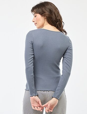 Pyjamashirt van ribstof