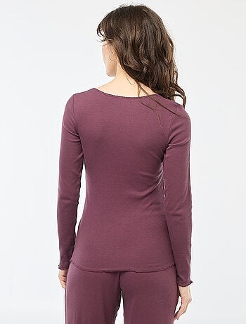 Pyjamashirt van ribstof