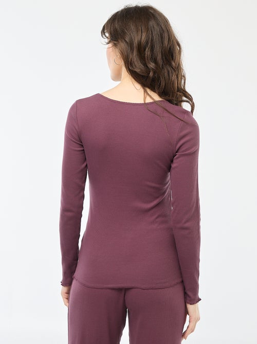 Pyjamashirt van ribstof - Kiabi