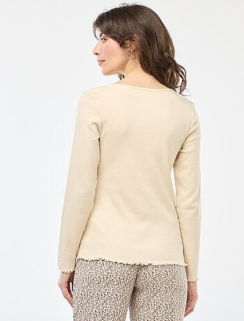 Pyjamashirt van ribstof