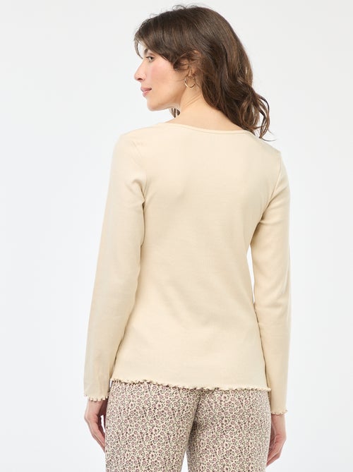 Pyjamashirt van ribstof - Kiabi