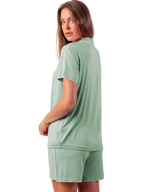 Pyjamashort met slipe mouwen classic summer - Kiabi Pyjamashort met slipe mouwen classic summer - Kiabi