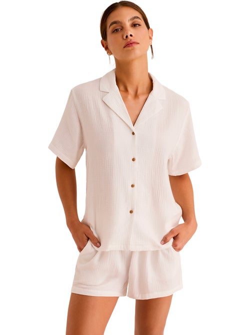 Pyjamashort met slipe mouwen HOMEWEAR P119 - Kiabi Pyjamashort met slipe mouwen HOMEWEAR P119 - Kiabi