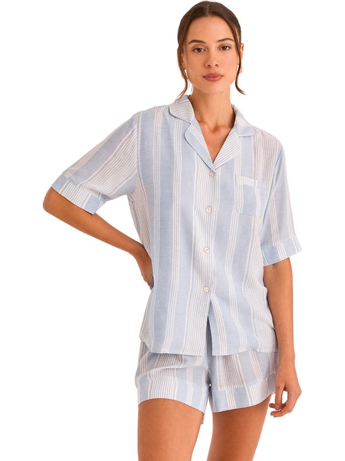 Pyjamashort met slipe mouwen HOMEWEAR P120 - Kiabi Pyjamashort met slipe mouwen HOMEWEAR P120 - Kiabi