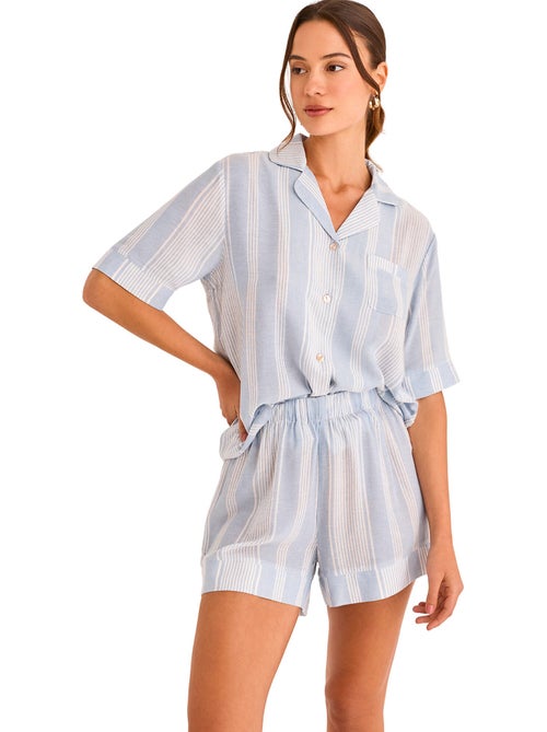 Pyjamashort met slipe mouwen HOMEWEAR P120 - Kiabi Pyjamashort met slipe mouwen HOMEWEAR P120 - Kiabi