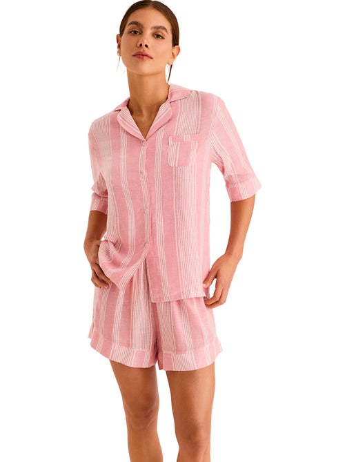 Pyjamashort met slipe mouwen HOMEWEAR P120 - Kiabi Pyjamashort met slipe mouwen HOMEWEAR P120 - Kiabi
