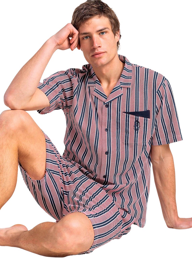 Pyjamashort met slipe mouwen motion Rood - Kiabi