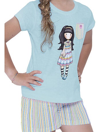 Pyjamashort t-shirt and all things nice santoro blauw