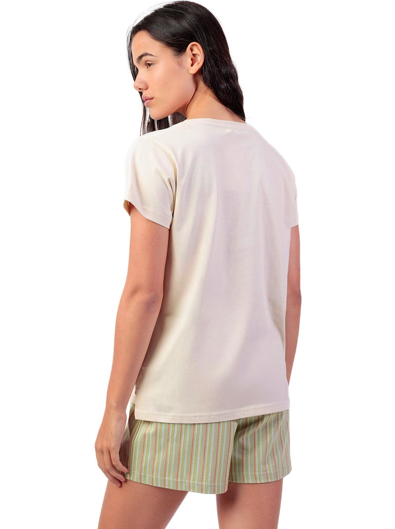 Pyjamashort t-shirt its summer time Ecru - Kiabi
