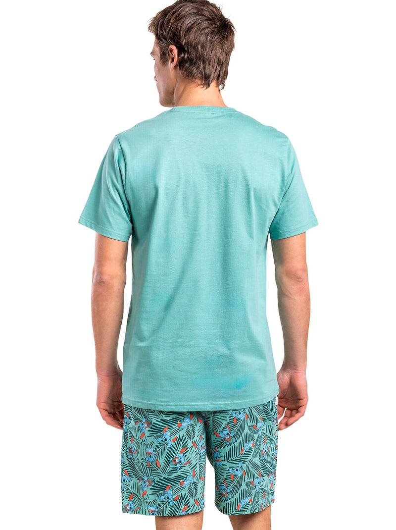 Pyjamashort t-shirt vacation mode disney Groen - Kiabi