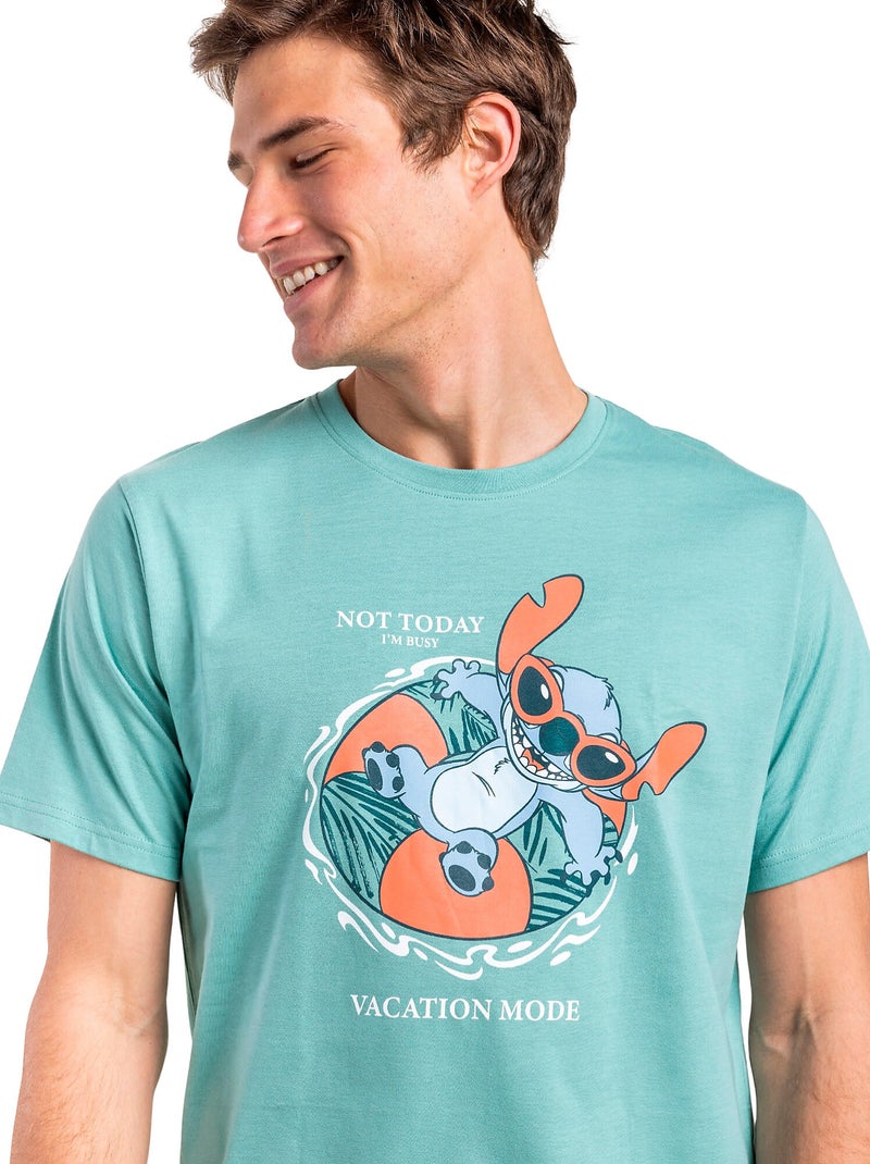 Pyjamashort t-shirt vacation mode disney Groen - Kiabi