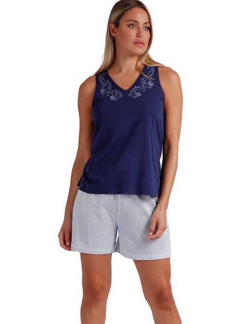 Pyjamashort tanktop blue and bleu mod - Kiabi Pyjamashort tanktop blue and bleu mod - Kiabi