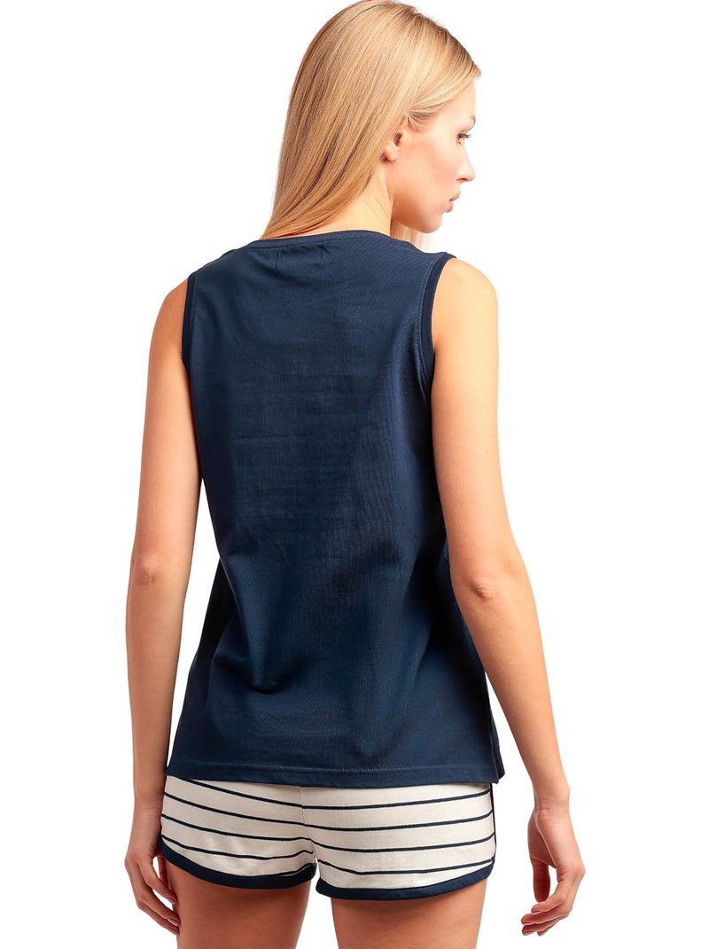 Pyjamashort tanktop navy rayas paddington disney Marineblauw - Kiabi