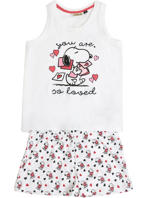 Pyjamashort tanktop peanuts in my heart - Kiabi