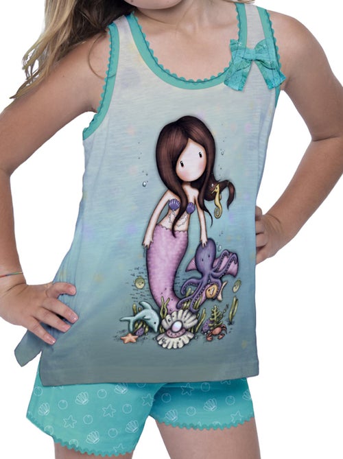Pyjamashort tanktop so nice to sea you santoro blauw - Kiabi Pyjamashort tanktop so nice to sea you santoro blauw - Kiabi
