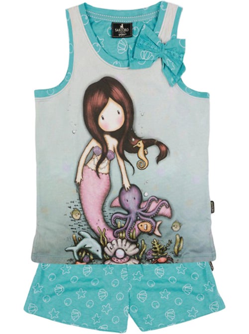 Pyjamashort tanktop so nice to sea you santoro blauw - Kiabi Pyjamashort tanktop so nice to sea you santoro blauw - Kiabi