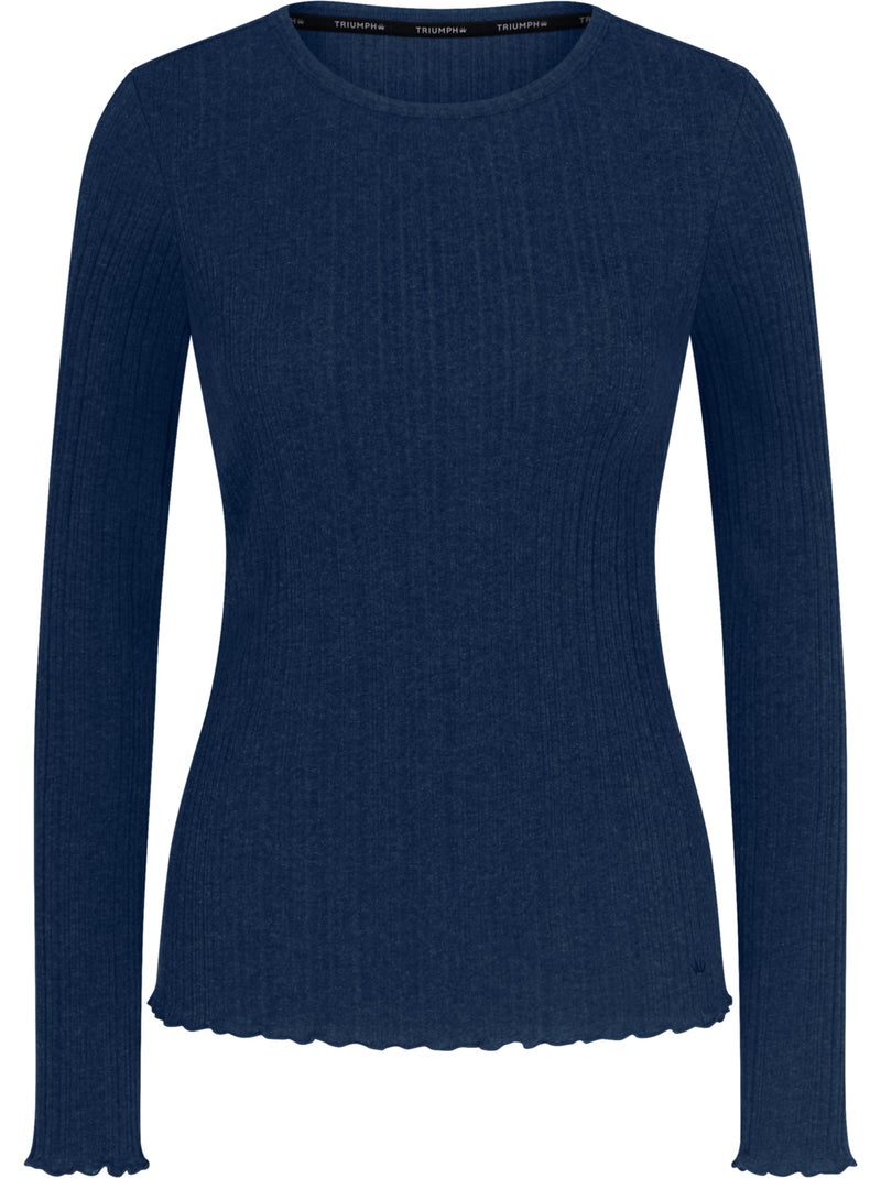 Pyjamatop met lange mouwen versatile rib Blauw - Kiabi