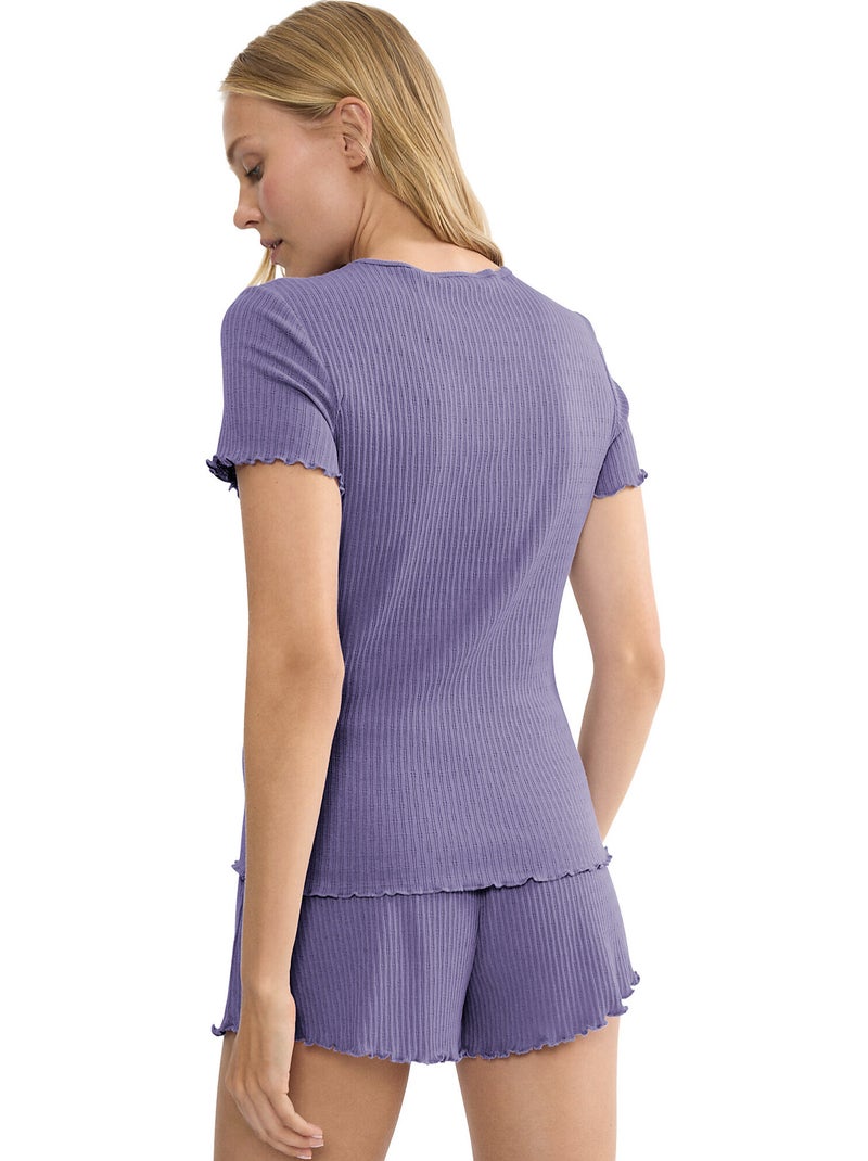 Pyjamatop met slipe mouwen mix match Paars - Kiabi