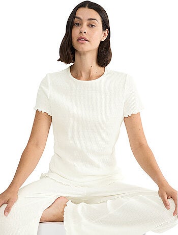 Pyjamatop met slipe mouwen mix match