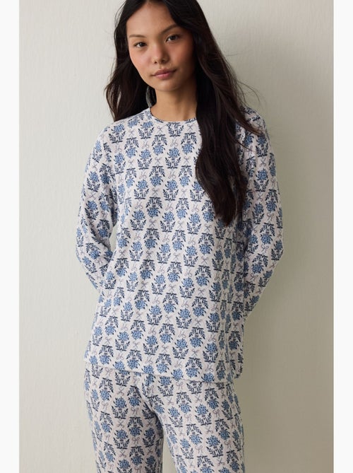 Pyjamatop tea time met bloemenprint en thermisch effect penti - Kiabi Pyjamatop tea time met bloemenprint en thermisch effect penti - Kiabi