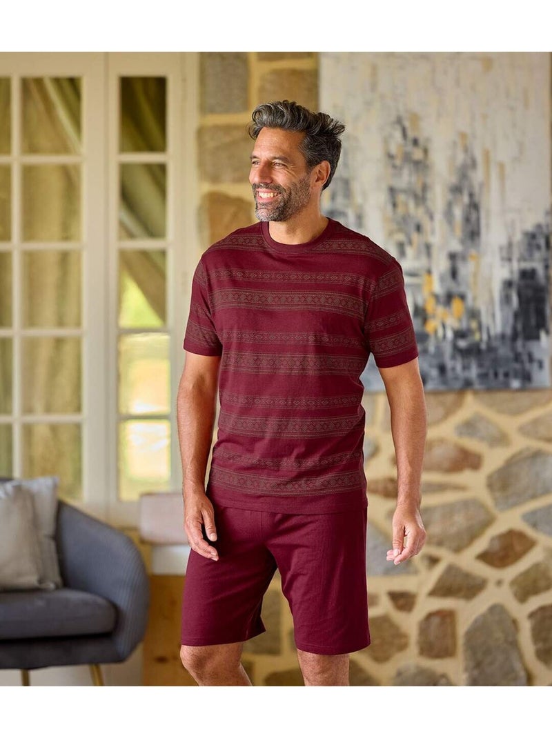 Pyjashort col rond bordeaux  - atlas for men Bordeaux - Kiabi