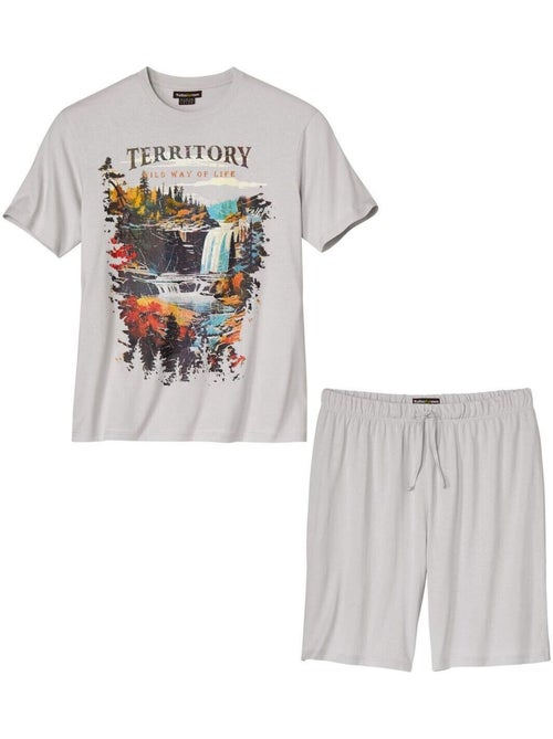 Pyjashort Col Rond Nature Authentique - ATLAS FOR MEN - Kiabi Pyjashort Col Rond Nature Authentique - ATLAS FOR MEN - Kiabi
