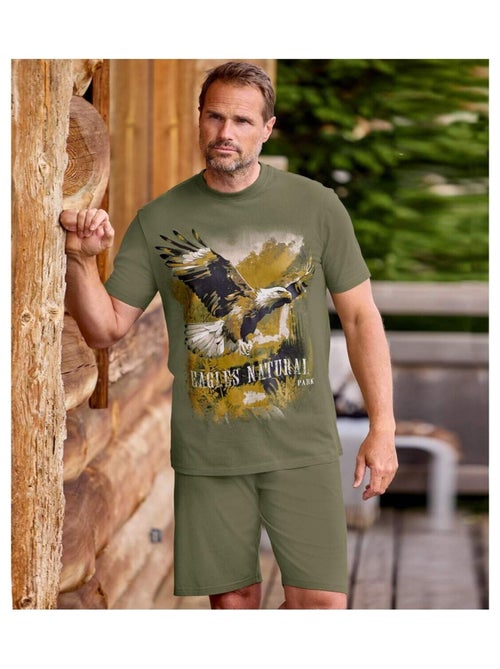 Pyjashort Coton Imprimé Motif Aigle - ATLAS FOR MEN - Kiabi Pyjashort Coton Imprimé Motif Aigle - ATLAS FOR MEN - Kiabi
